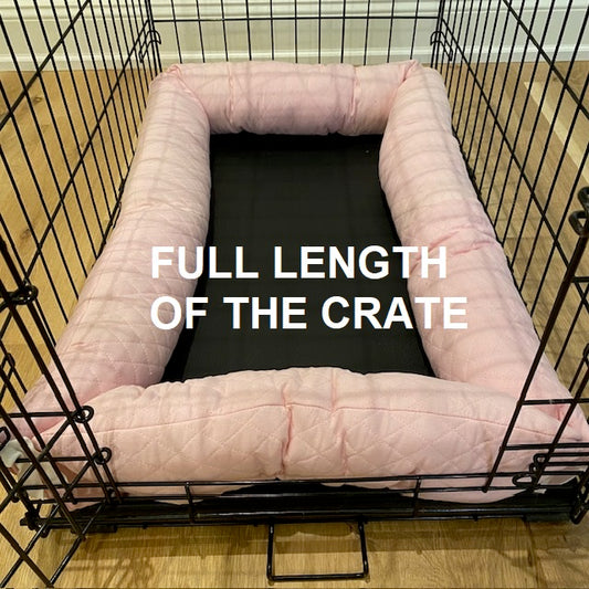 Dog Crate Pillow Bumper in Quilted Fabric - Choose color