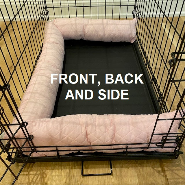 Dog Crate Pillow Bumper in Quilted Fabric - Choose color