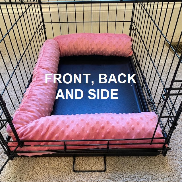 Dog Crate Pillow Bumper in Super Soft Faux Minky - Choose Color