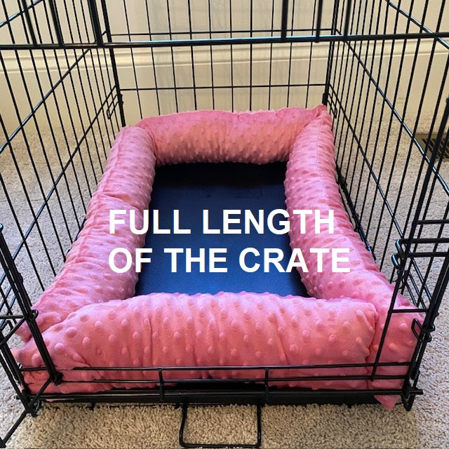 Dog Crate Pillow Bumper in Super Soft Faux Minky - Choose Color