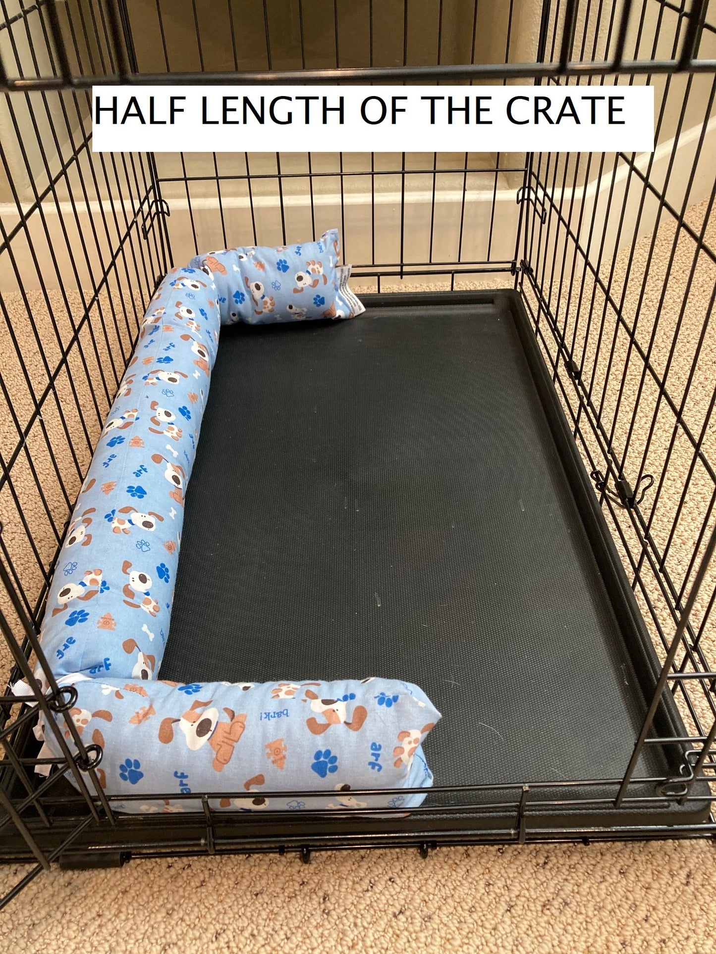 Dog Crate Pillow Bumper in Fun Pet Cotton Fabrics