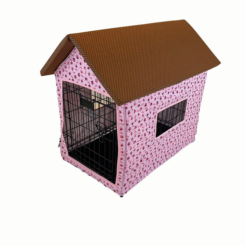 Dog Crate Cover in Pretty Pink fabric - Hound Homes™