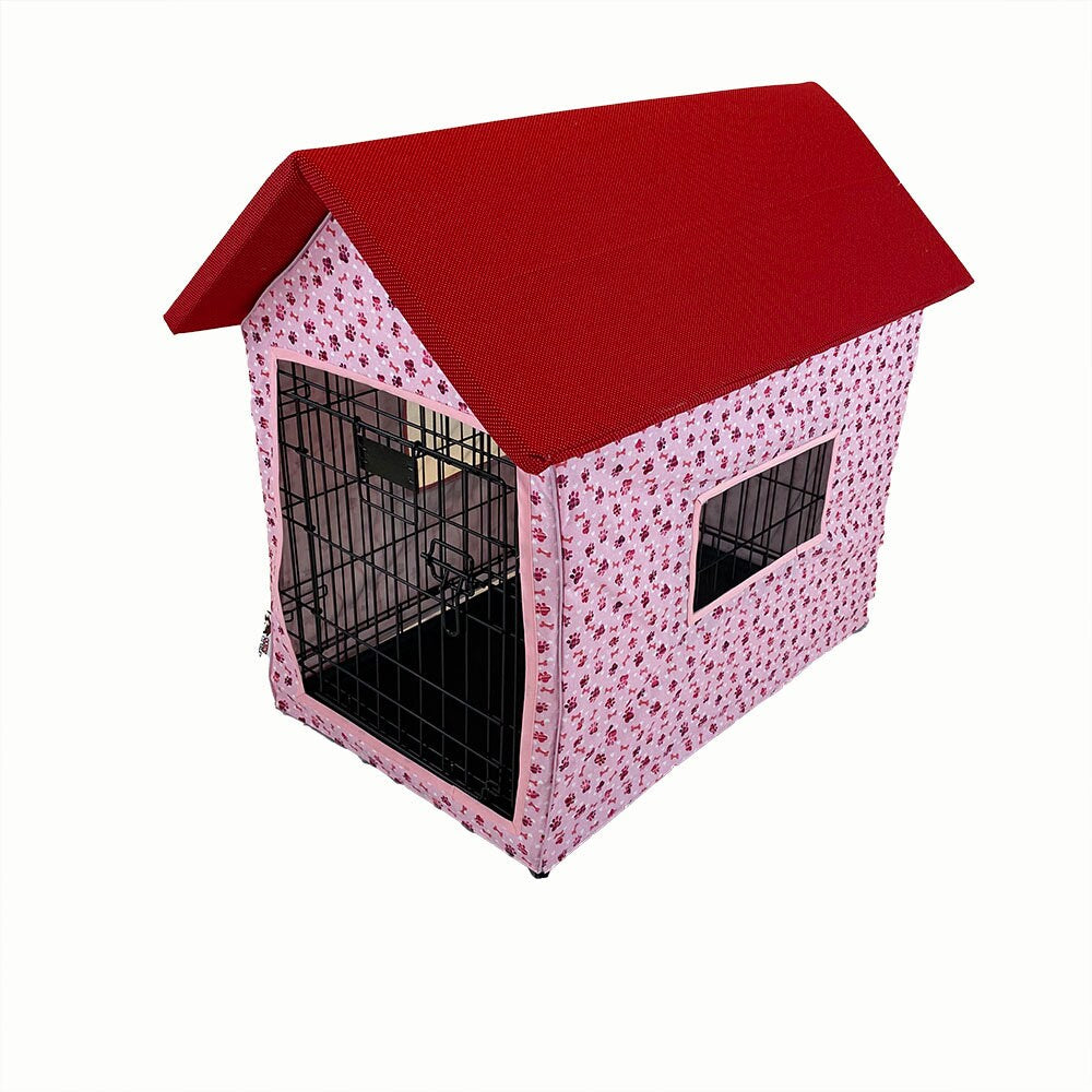 Dog Crate Cover in Pretty Pink fabric - Hound Homes™