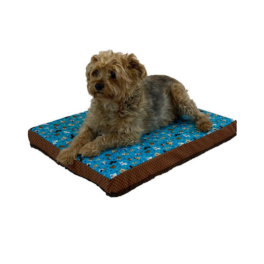 Dog Sherpa Bed - 2" Thick on Tranquil Teal fabric