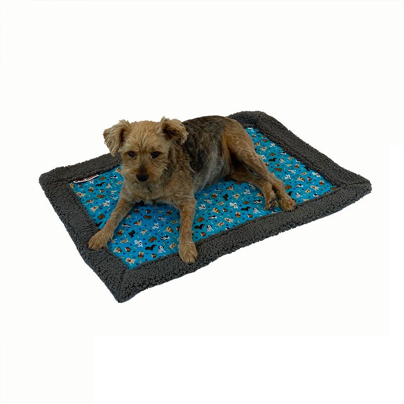 Dog Sherpa Blanket in Tranquil Teal fabric