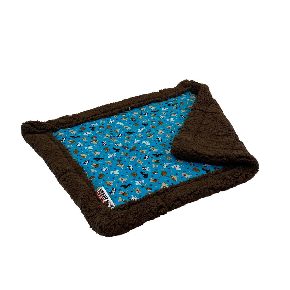 Dog Sherpa Blanket in Tranquil Teal fabric