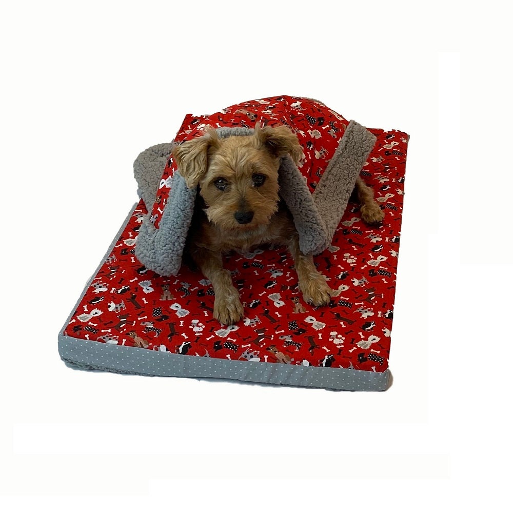 Dog Sherpa Blanket in Rowdy Red fabric