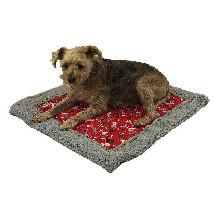 Dog Sherpa Blanket in Rowdy Red fabric