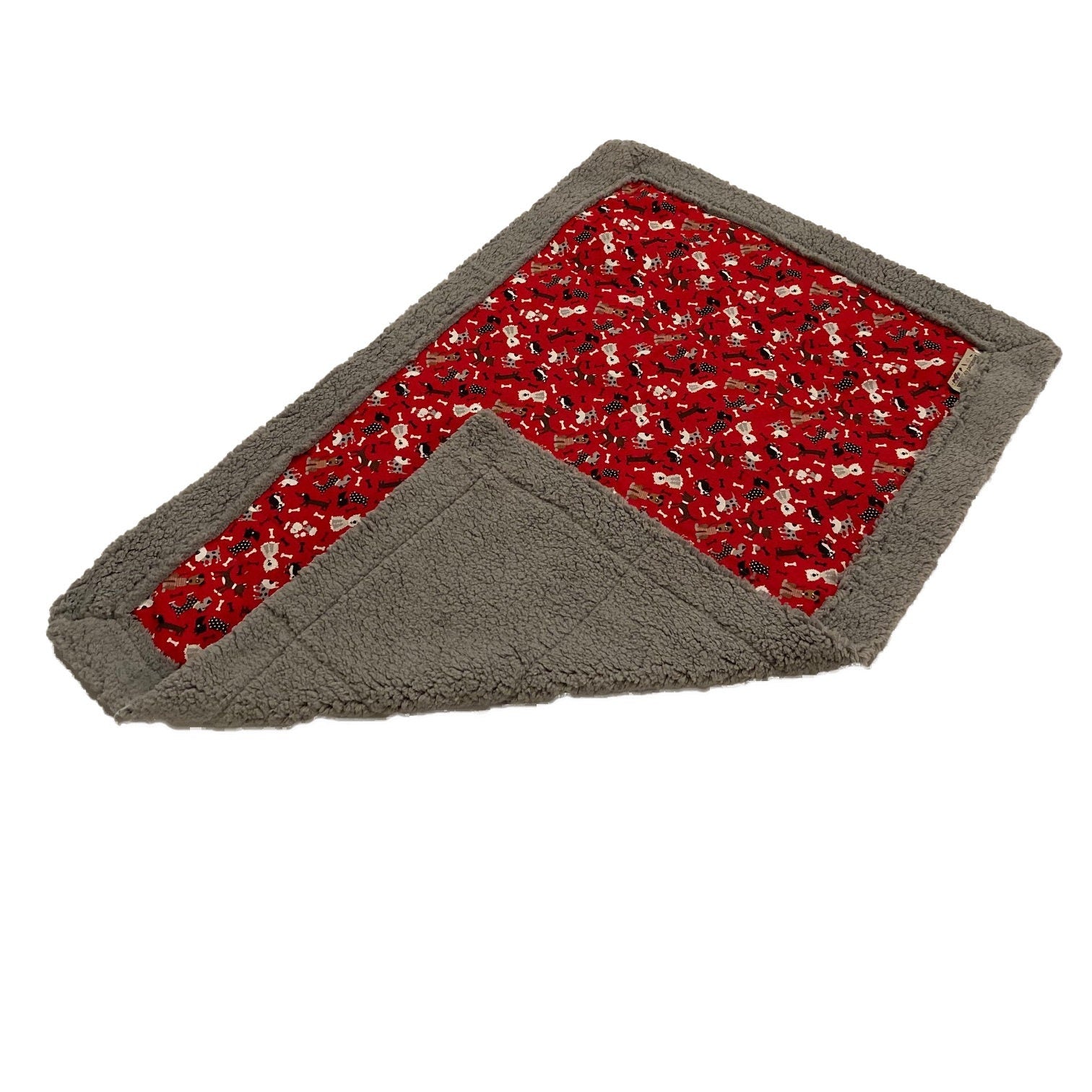 Dog Sherpa Blanket in Rowdy Red fabric