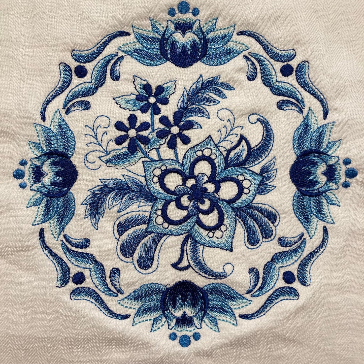 Blue Delft Embroidered Kitchen Towels, Apron or Sofa Pillow - Choose from several gorgeous Designs