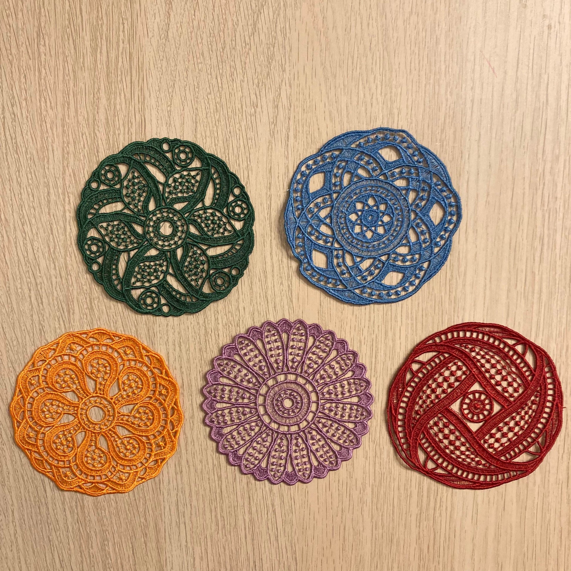 Lace Embroidered Coasters - Pick and Choose