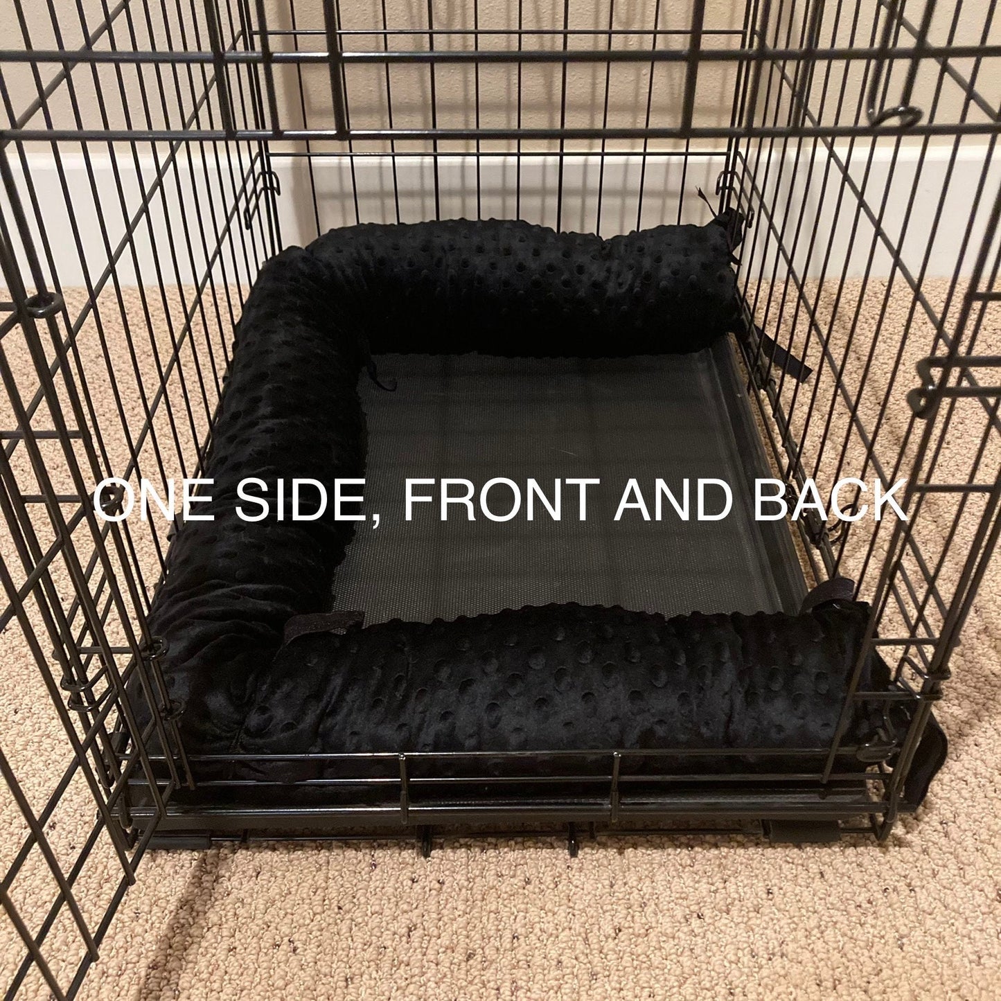 Dog Crate Pillow Bumper in Super Soft Faux Minky - Choose Color