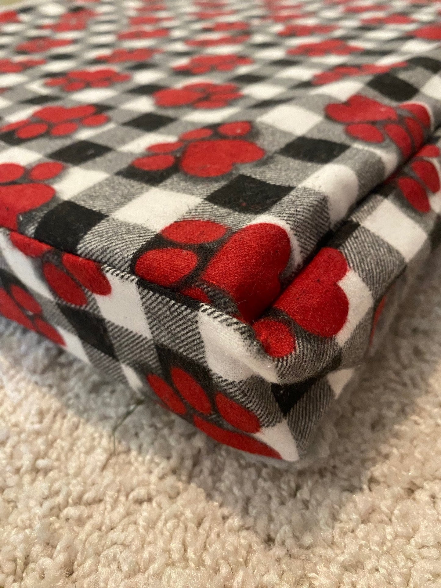 Dog Sherpa Bed - 2" Thick on Fun Flannel - Choose Fabrics