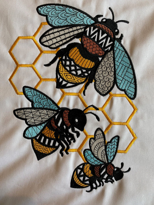 Bee Design Apron, Kitchen Towels, or Sofa Pillow