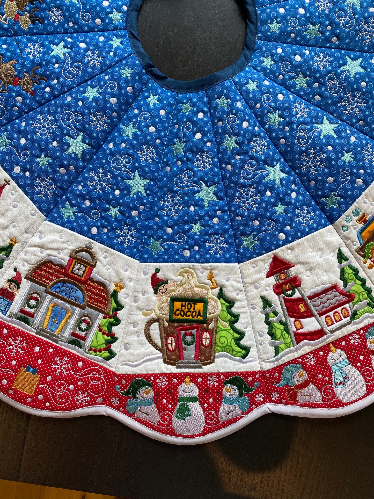 Gorgeous Embroidered Christmas Centerpiece or Tree Skirt