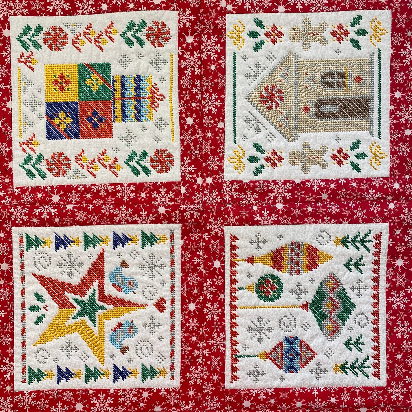 Stunning Needlepoint Embroidered Christmas Table Runner - Choose size