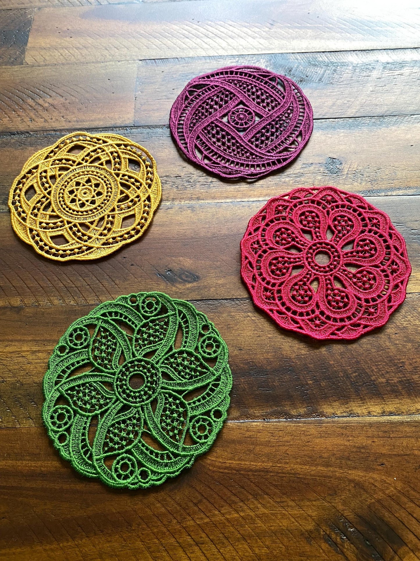 Lace Embroidered Coasters - Pick and Choose