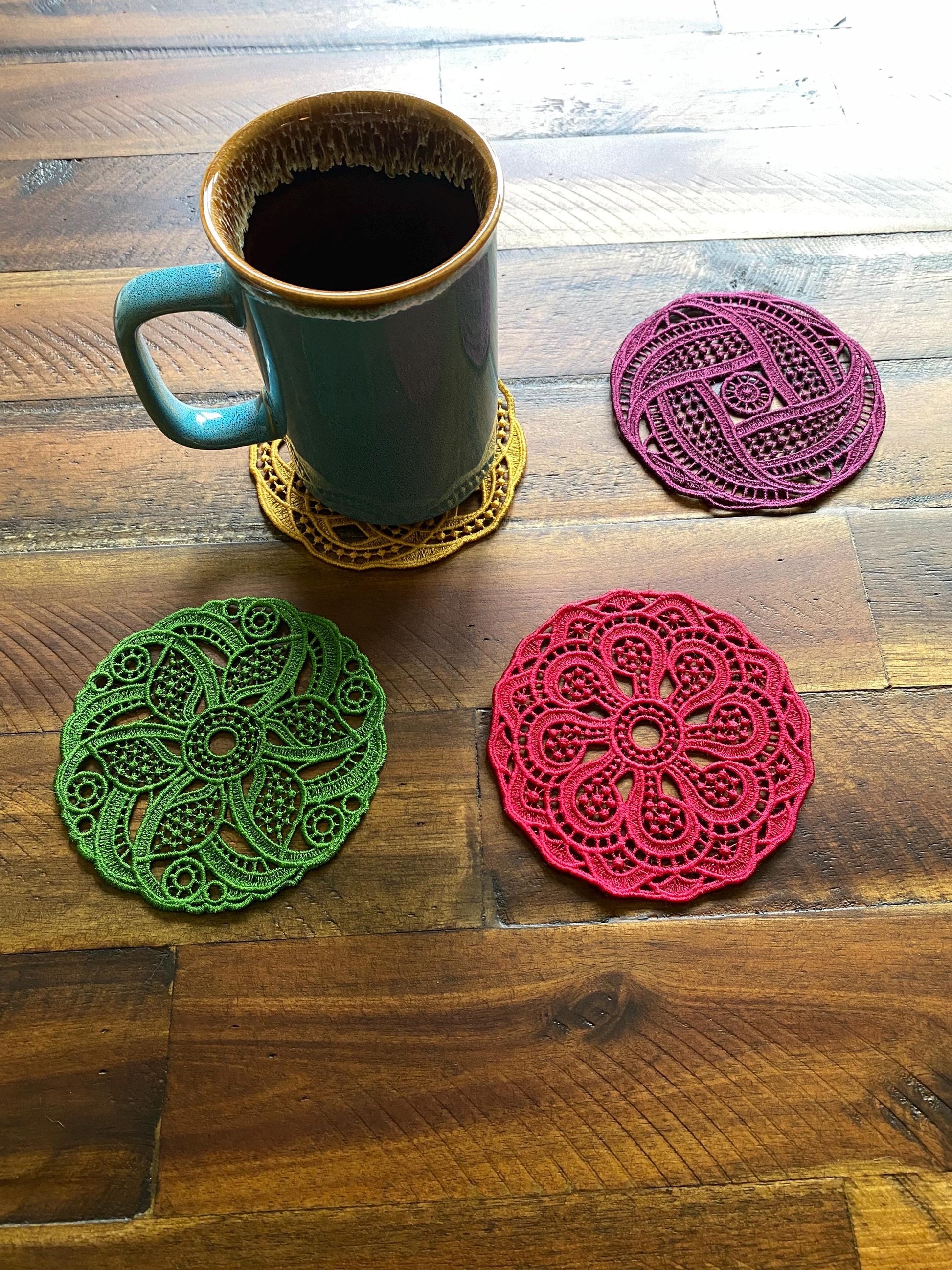 Lace Embroidered Coasters - Pick and Choose