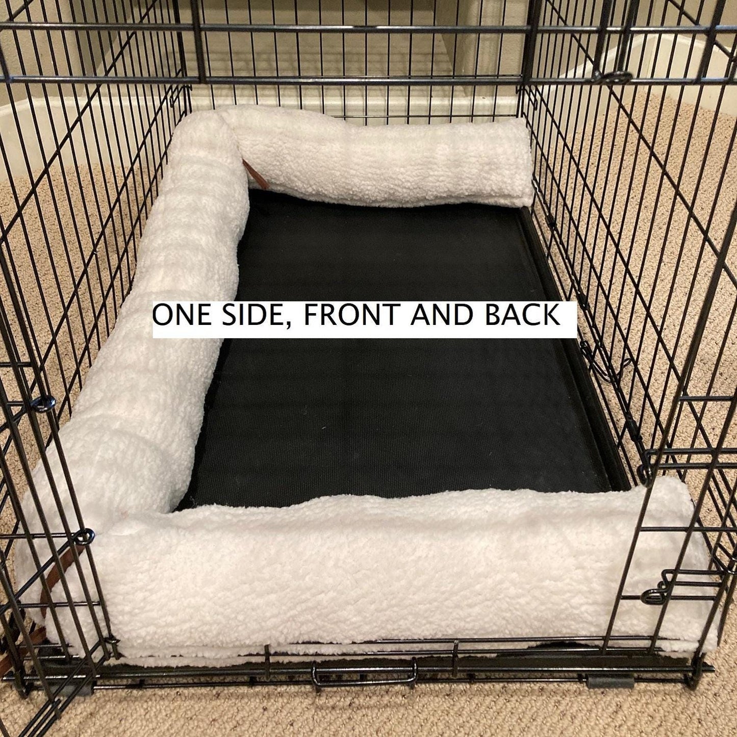 Dog Crate Pillow Bumper in Super Soft Faux Sherpa - Choose Color