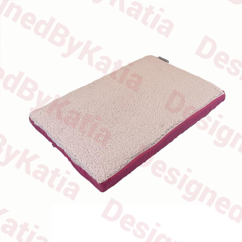 Dog Sherpa Bed - 2" Thick on Pink fabric