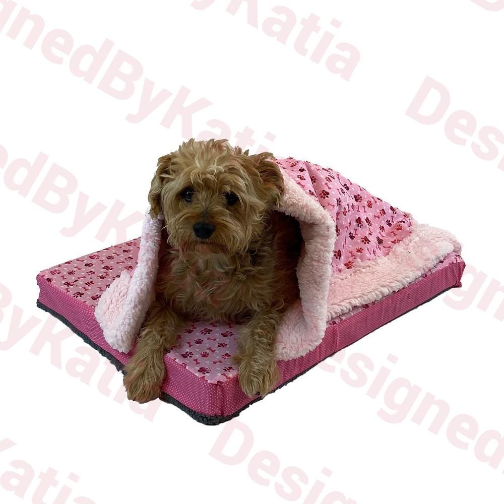 Dog Sherpa Blanket in Pink fabric