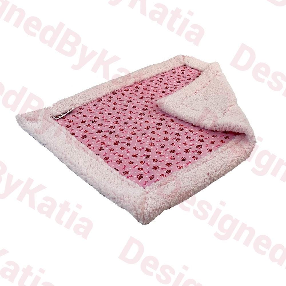 Dog Sherpa Blanket in Pink fabric