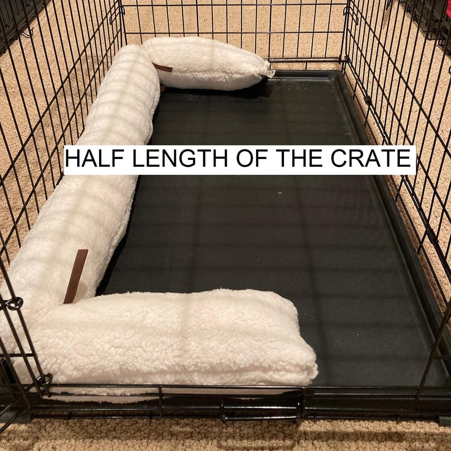 Dog Crate Pillow Bumper in Super Soft Faux Sherpa - Choose Color