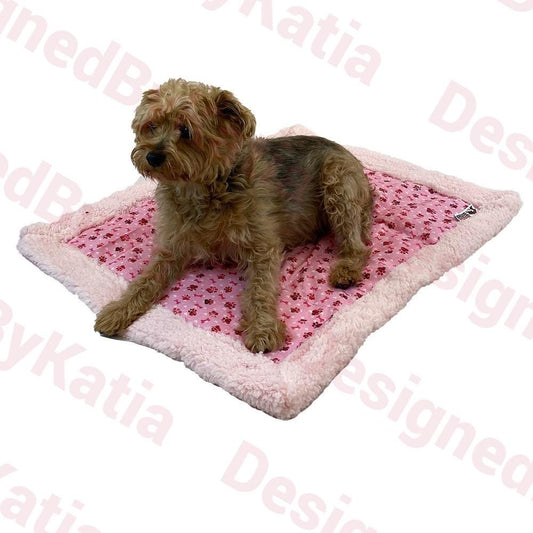 Dog Sherpa Blanket in Pink fabric